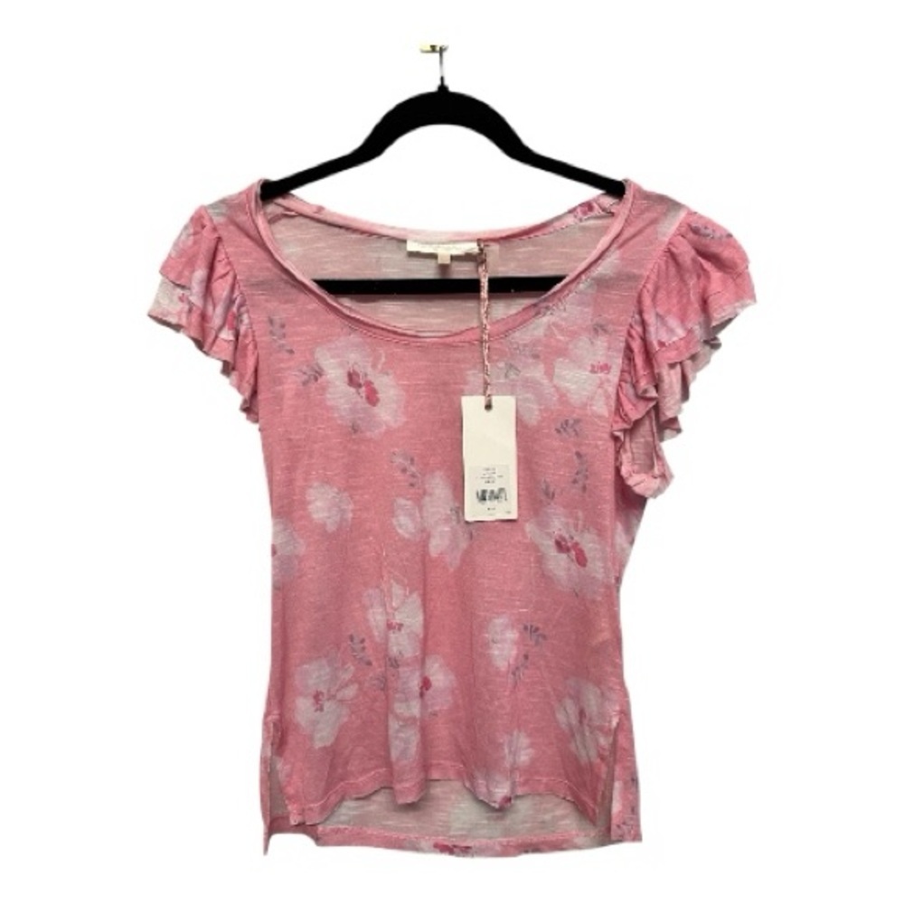 NWT LoveShackFancy Pink Floral Ruffle Blouse XS